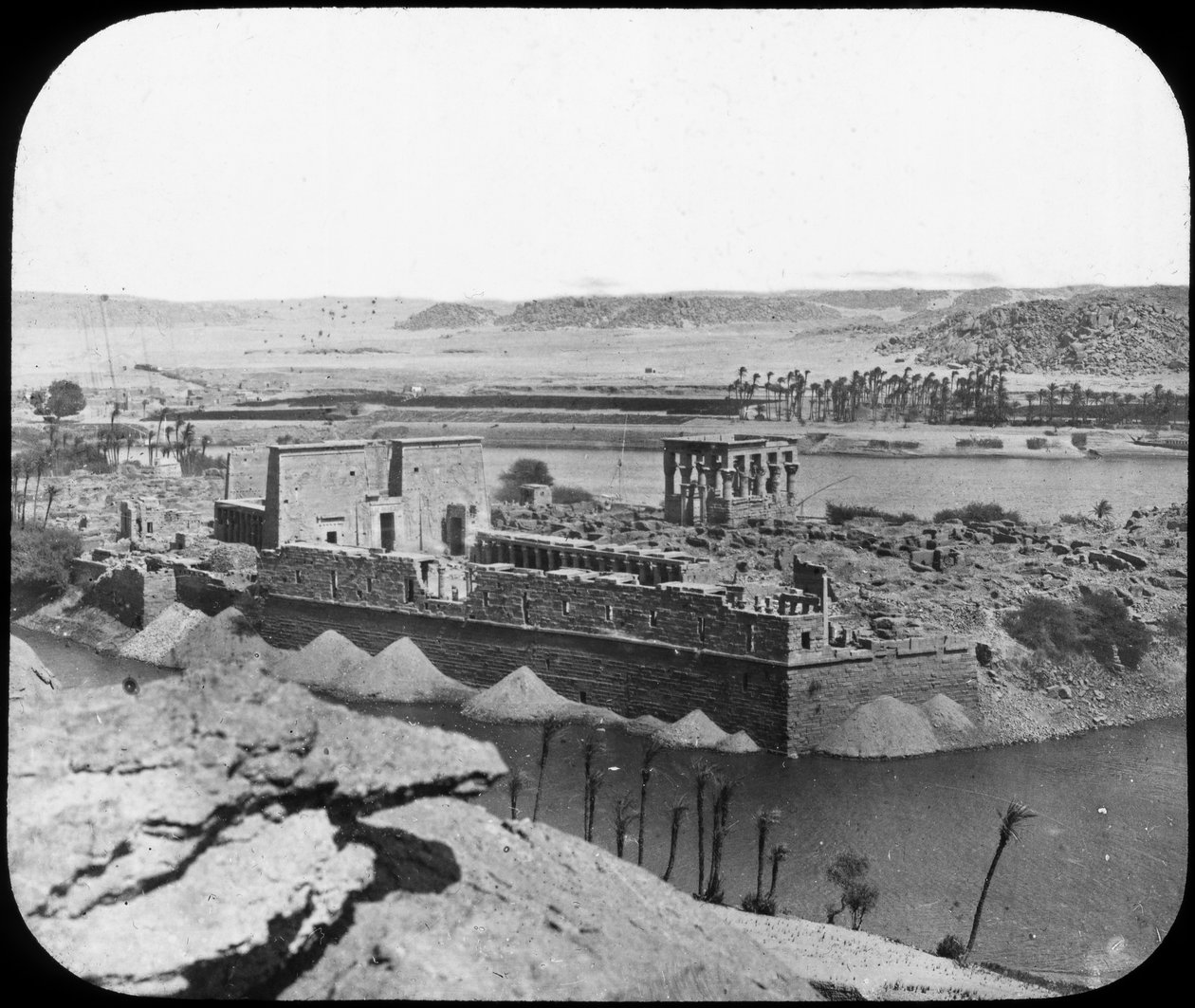 Gesamtansicht der Ruinen, Philae, Ägypten, um 1890 von Newton and Co