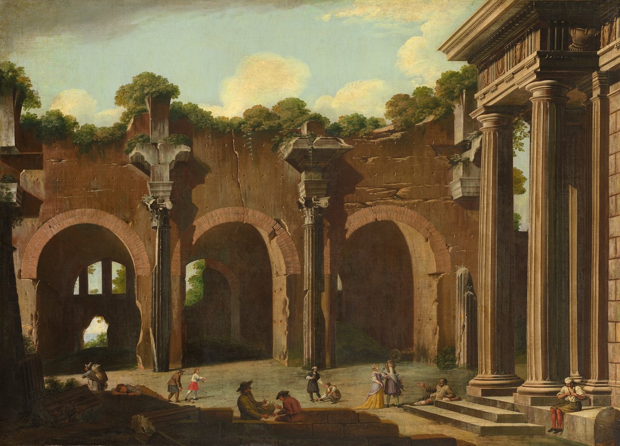 Die Basilika von Konstantin mit einer dorischen Kolonnade, 1685-90 von Niccolo Codazzi