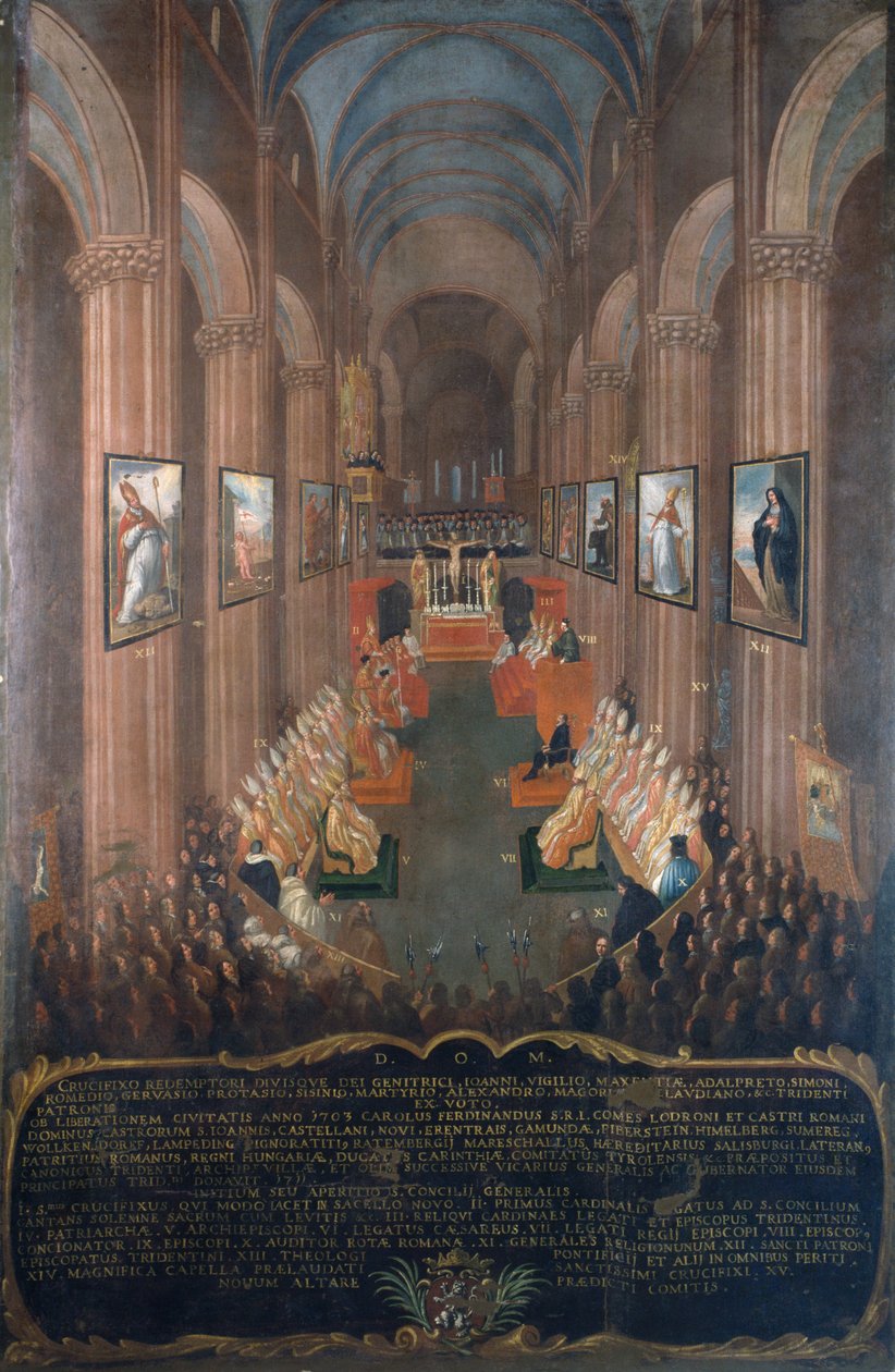 Eröffnungssitzung des Konzils von Trient 1545 (Detail) von Niccolo Dorigati