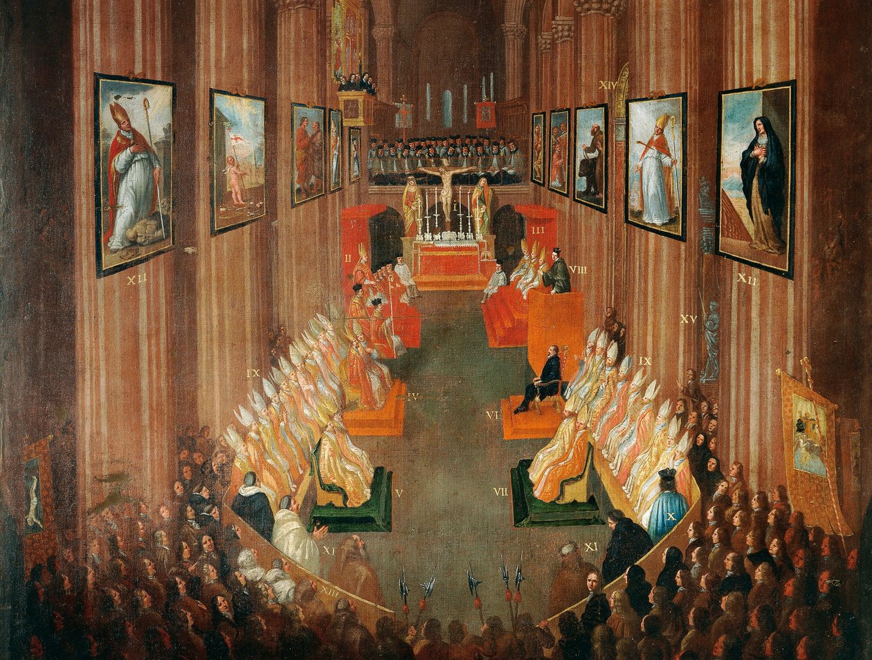 Eröffnungssitzung des Konzils von Trient 1545 (Detail) von Niccolo Dorigati