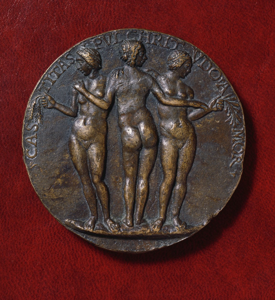 Medaille mit Darstellung der Drei Grazien (Bronze) von Niccolo di Giovanni Fiorentino