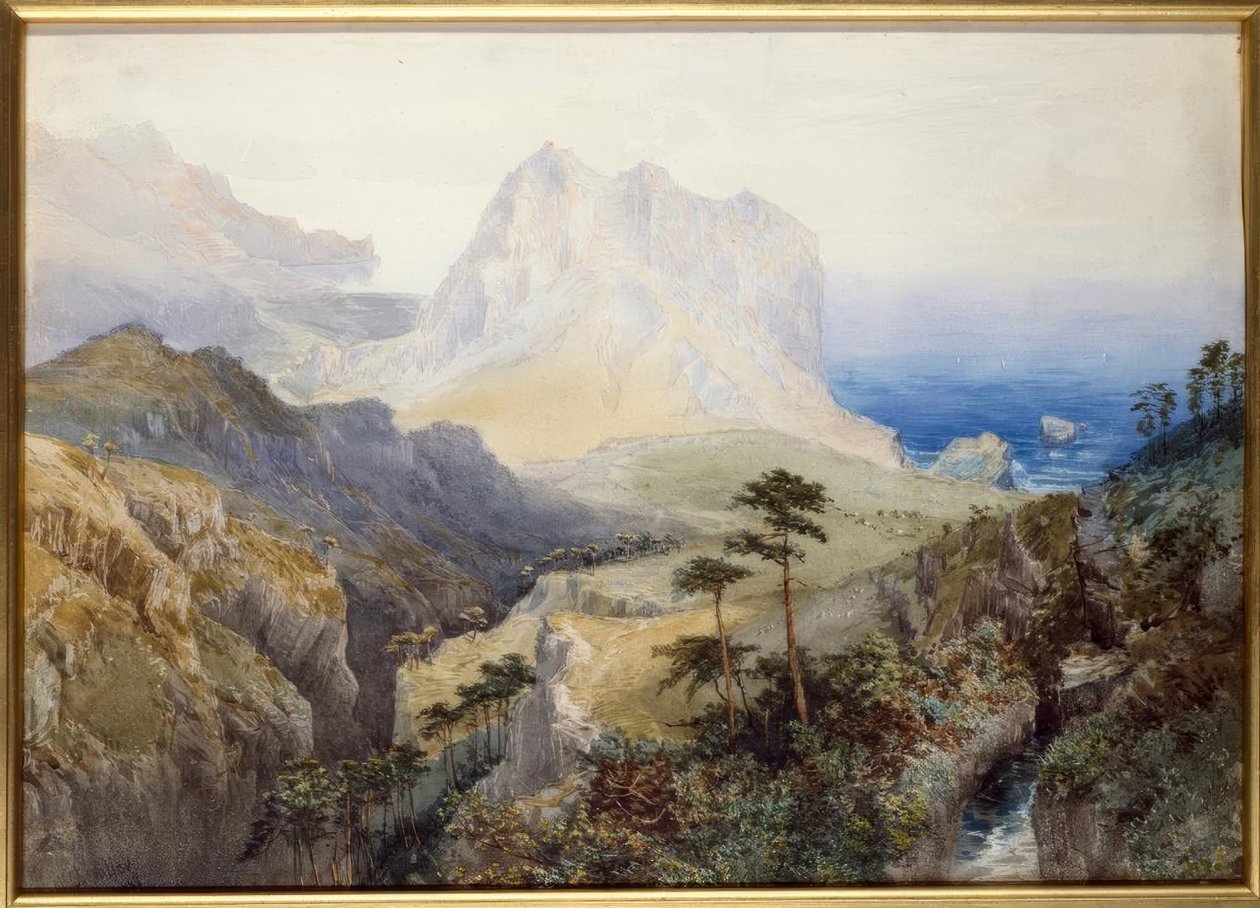 Eine Schlucht in der Nähe des Meeres, Südalpen, Neuseeland von Nicholas Chevalier