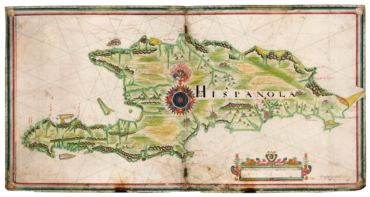 Karte von Hispaniola von Nicholas Comberford
