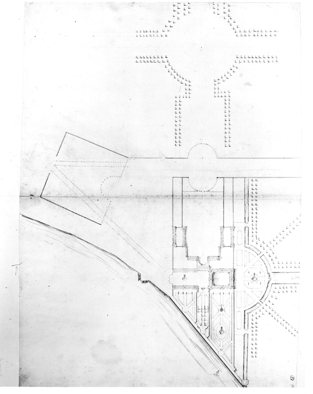 Lageplan von Schema I, Hampton Court, 1689 von Nicholas Hawksmoor