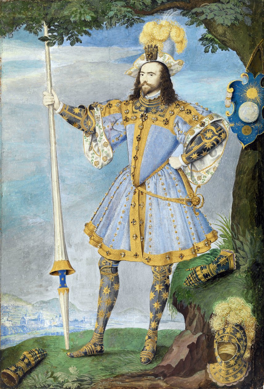 Porträt von George Clifford, dritter Earl of Cumberland (1558-1605), Navigator. Aquarellminiatur auf Pergament von Nicholas Hilliard (1547-1618), ca. 1590 von Nicholas Hilliard