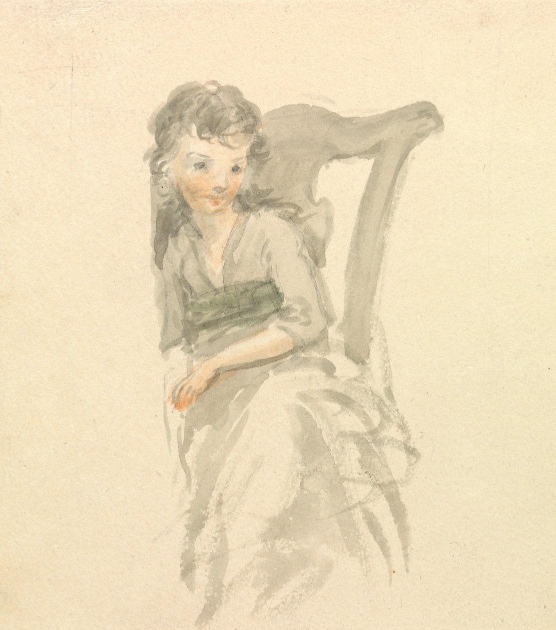 Studie eines Mädchens, das auf einem Stuhl sitzt von Nicholas Pocock