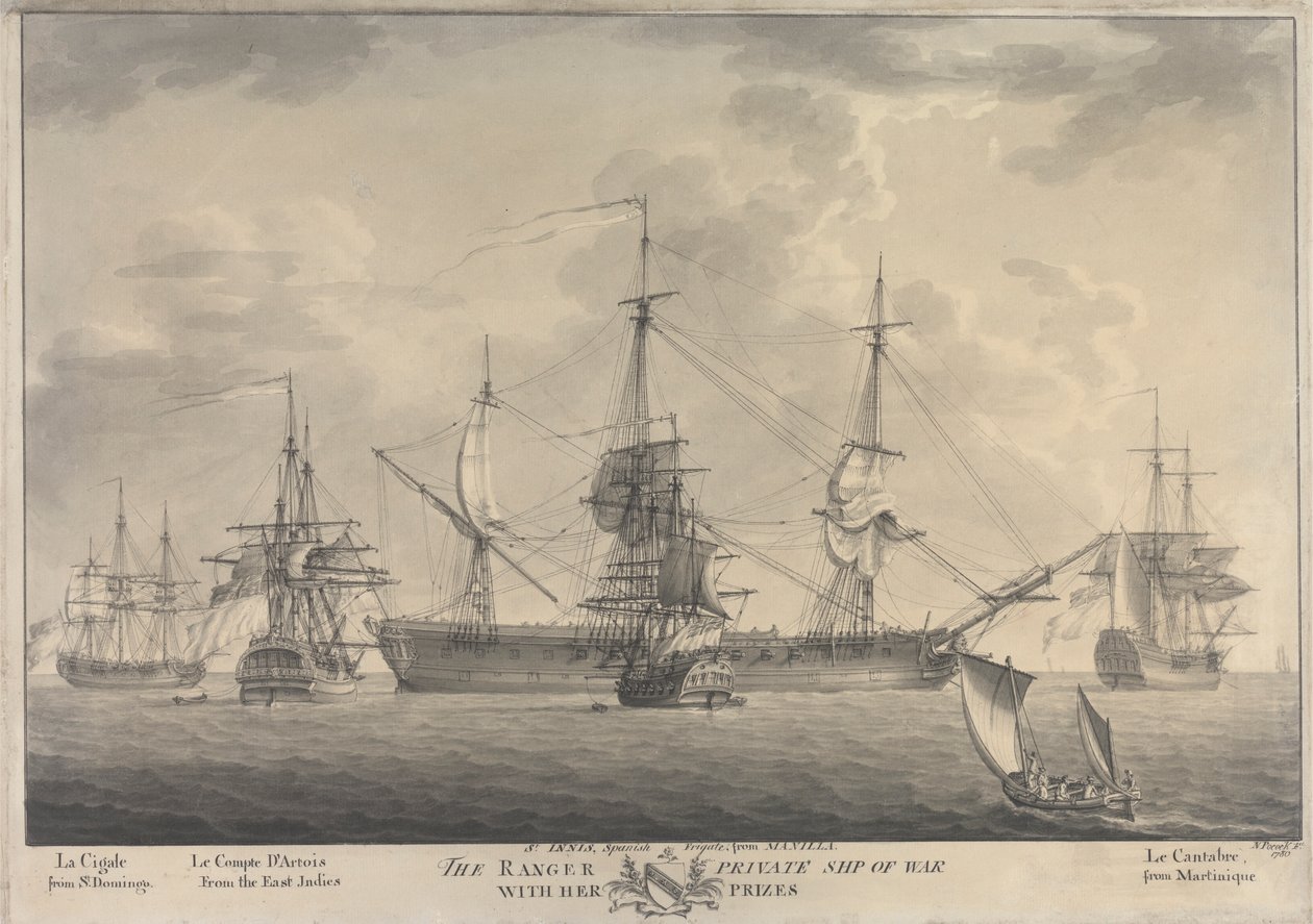 Der Ranger, Privatschiff des Krieges, mit ihren Preisen von Nicholas Pocock