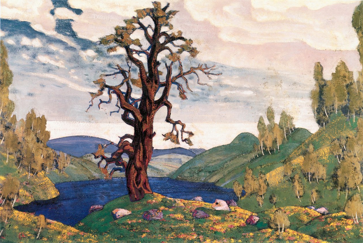 Ein Kuss zur Erde, Bühnenbild für das Frühlingsopfer von Nicholas Roerich