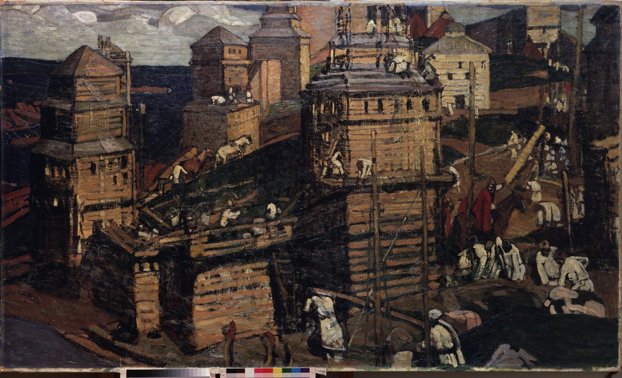 Der Bau einer Stadt. (für eine ländliche Gemeinschaft in der Ukraine) von Nicholas Roerich