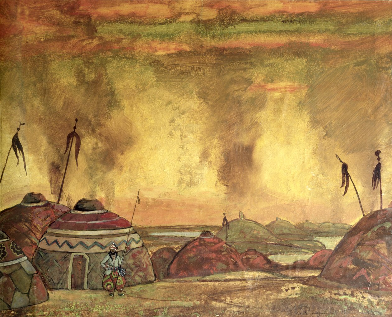 Bühnenbild für Alexander Borodins von Nicholas Roerich