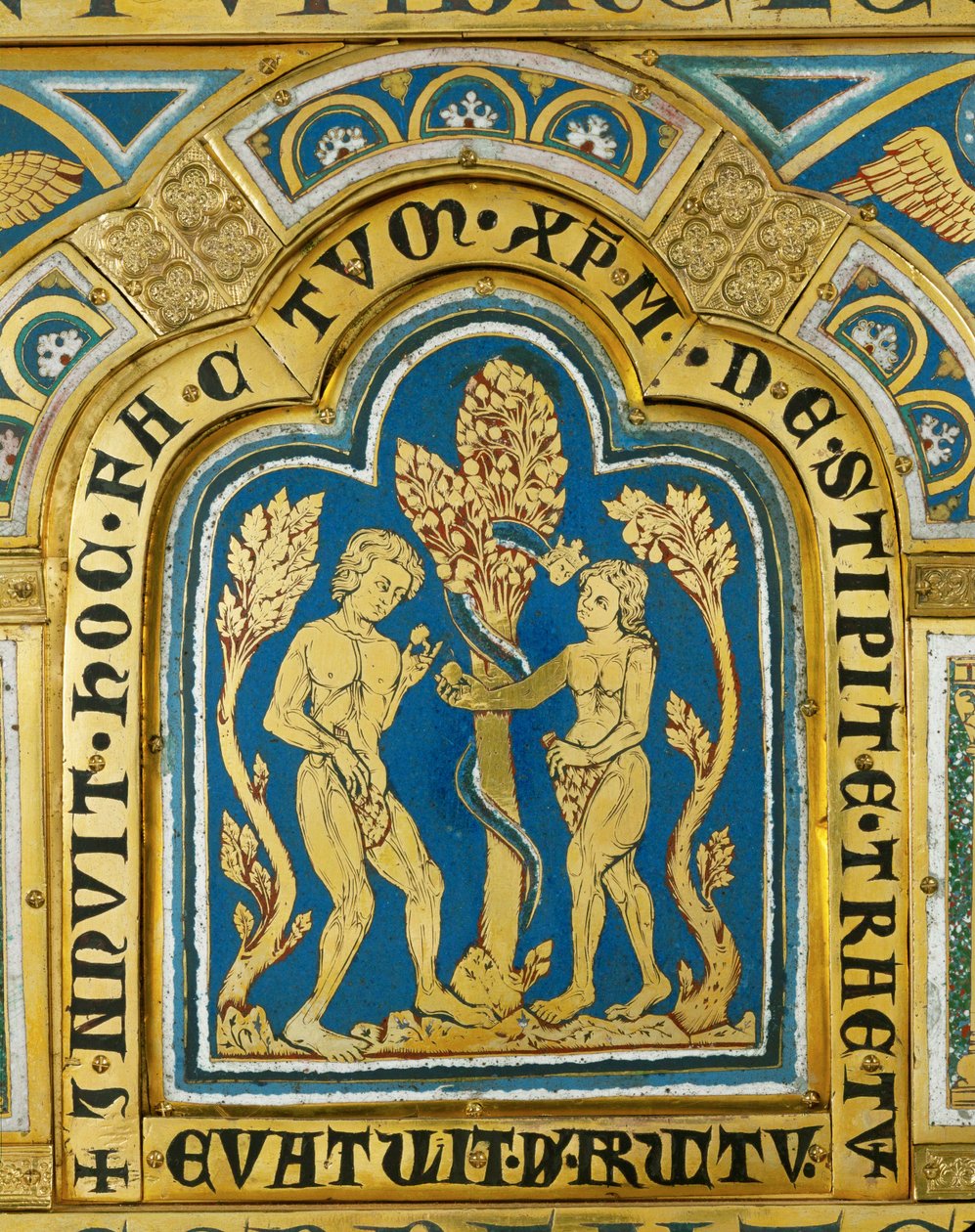 Eva reicht Adam den Apfel von Nicholas of Verdun