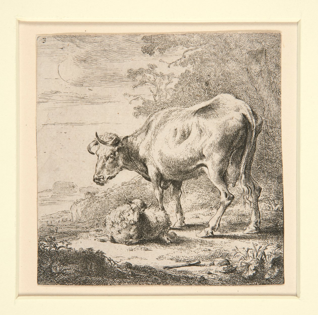 Die Kuhherde mit der Milchmagd von Nicolaes Berchem