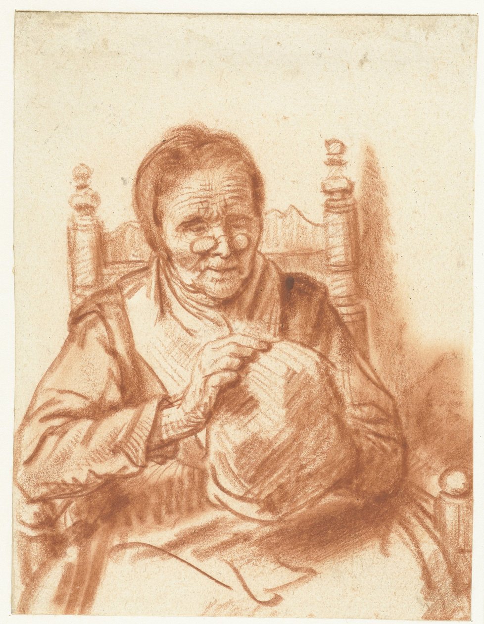 Alte Frau mit Haube von Nicolaes Maes