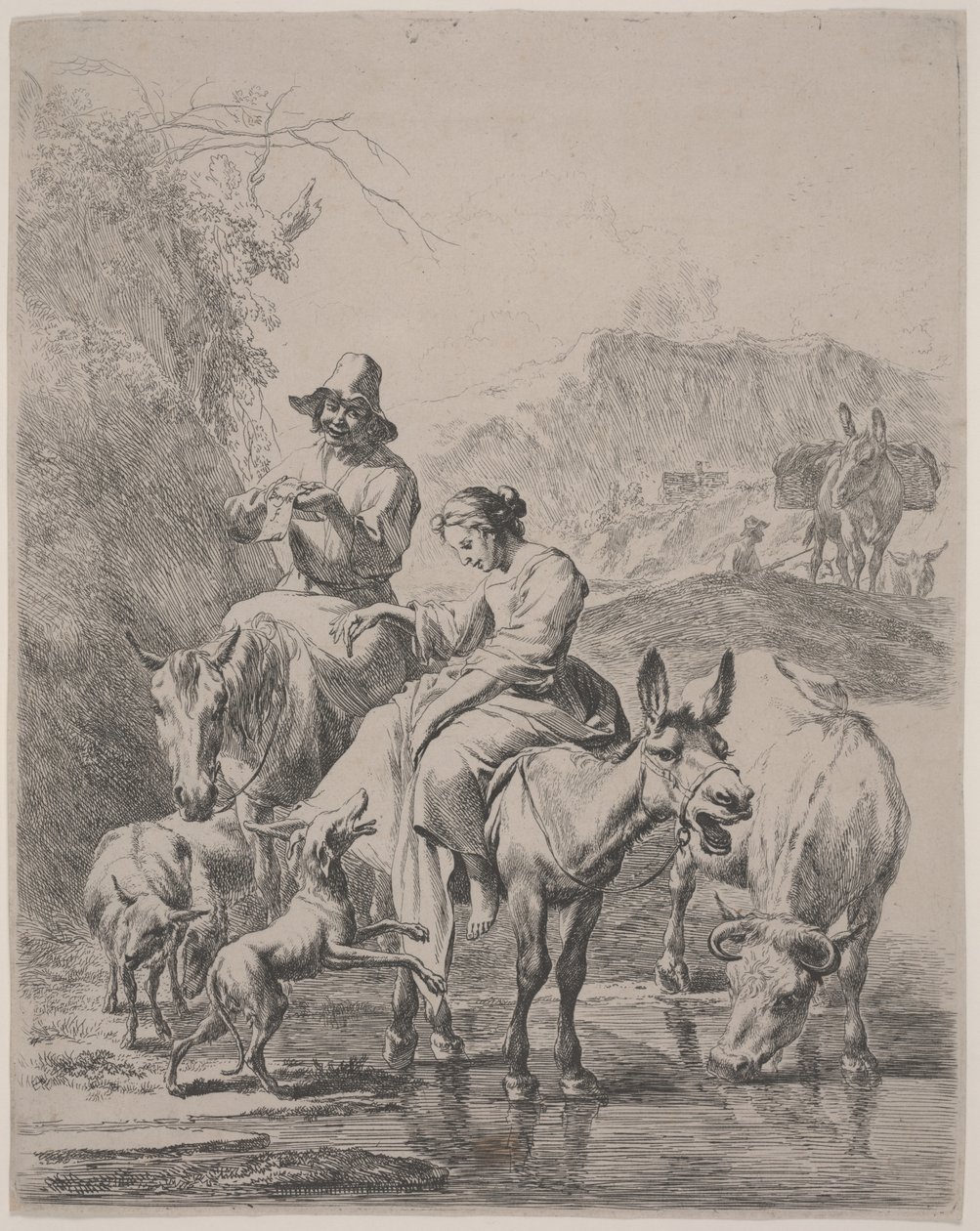 Flussüberquerung (Le Ruisseau Traverse) von Nicolaes Pietersz. Berchem