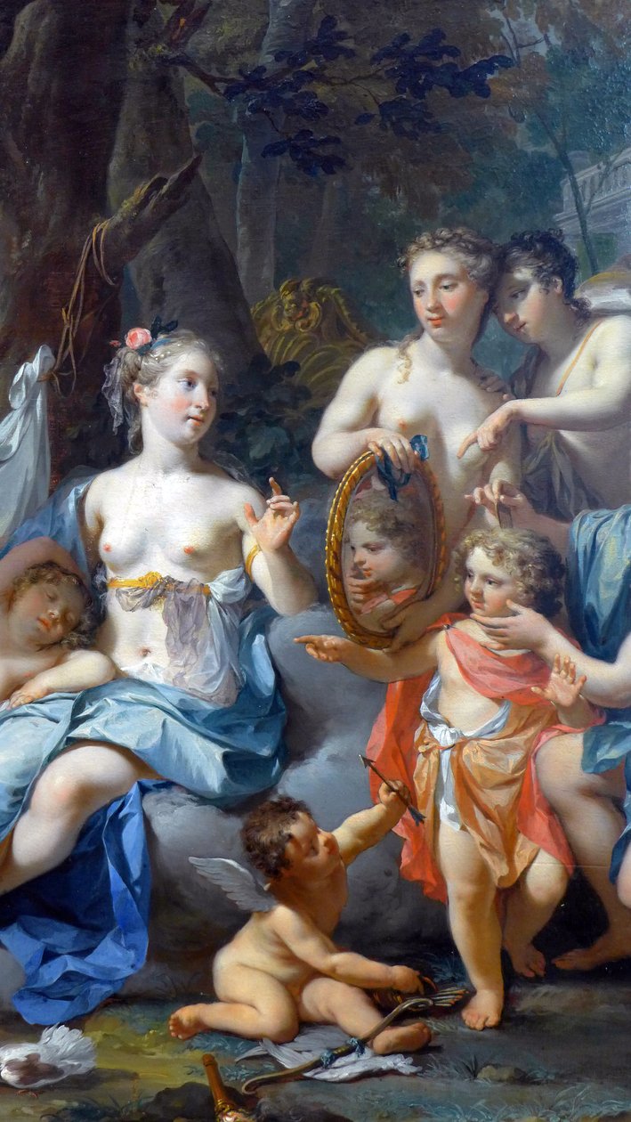 Schlafende Liebe: Detail. 18. Jahrhundert von Nicolaes Verkolje
