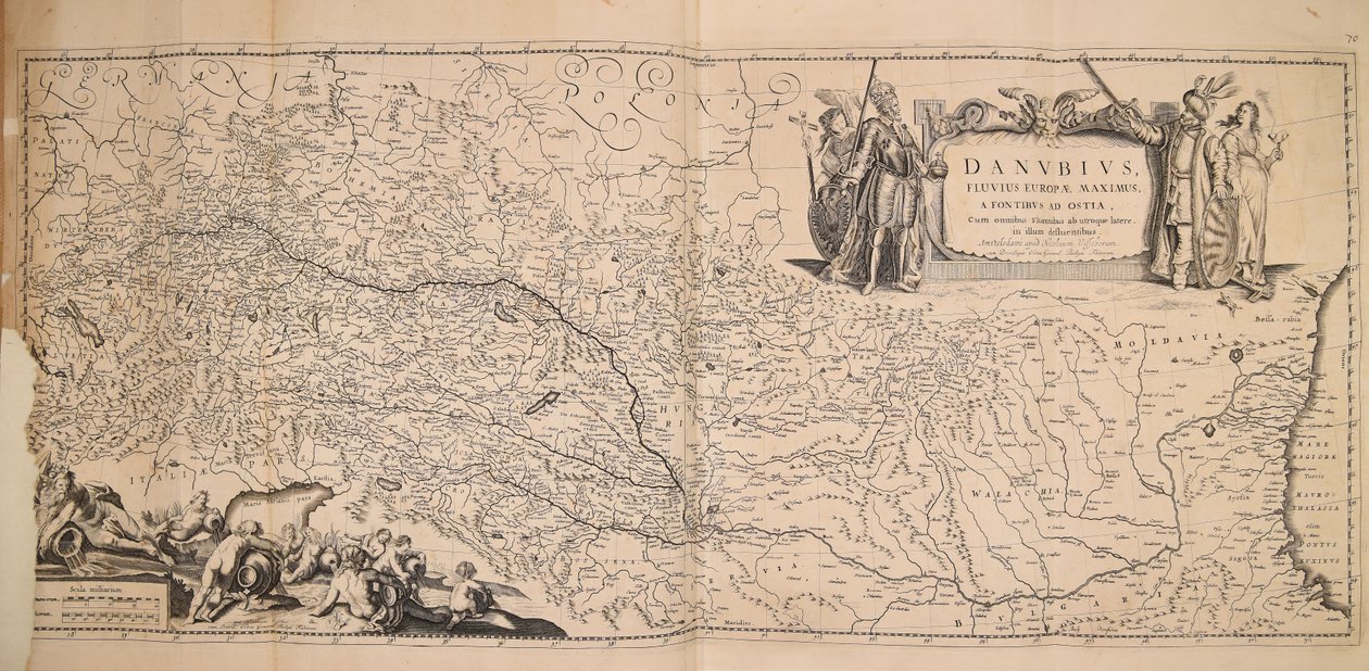 Danubius fluvius Europae maximus a fontibus ad ostia cum omnibus fluminibus ab utroque latere in illum defluentibus von Nicolaes Visscher