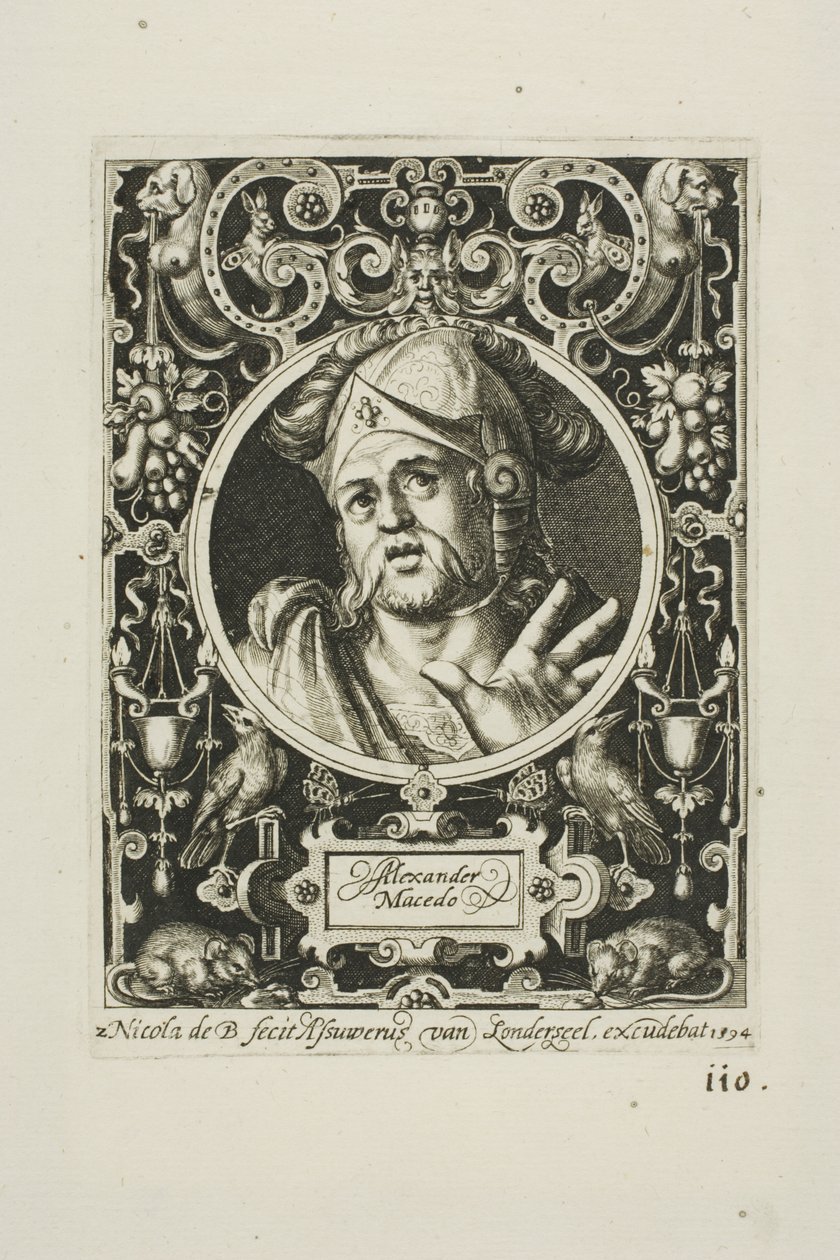 Alexander der Große, Tafel zwei aus Die Neun Helden von Nicolaes de Bruyn
