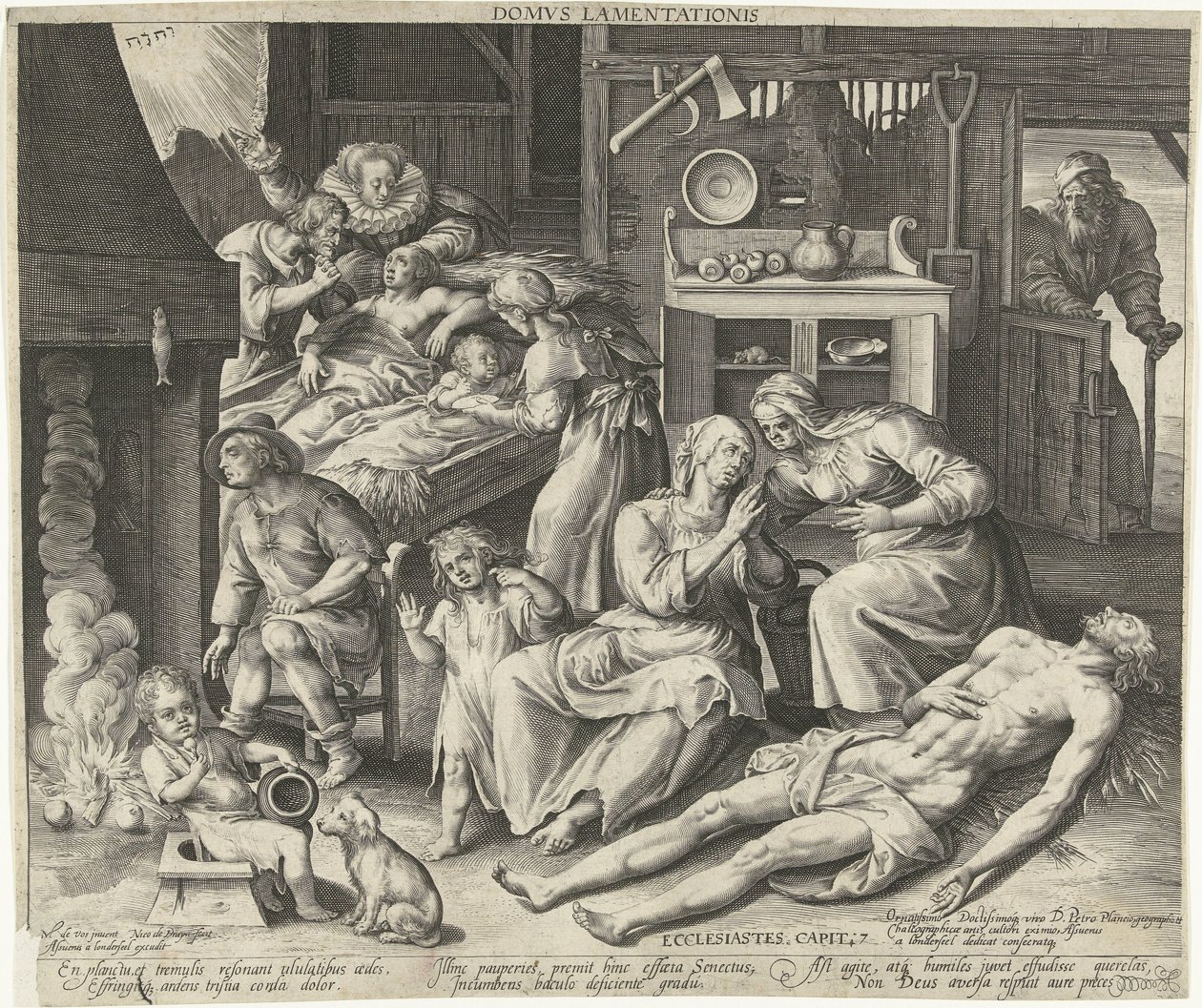 Ein Haus voller Trauer, Domus lamentationis (Titel auf Objekt) von Nicolaes de Bruyn