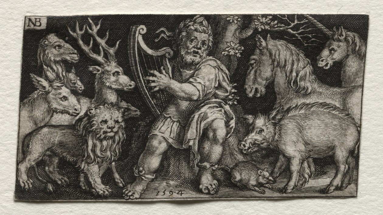 Orpheus bezaubert die Tiere von Nicolaes de Bruyn