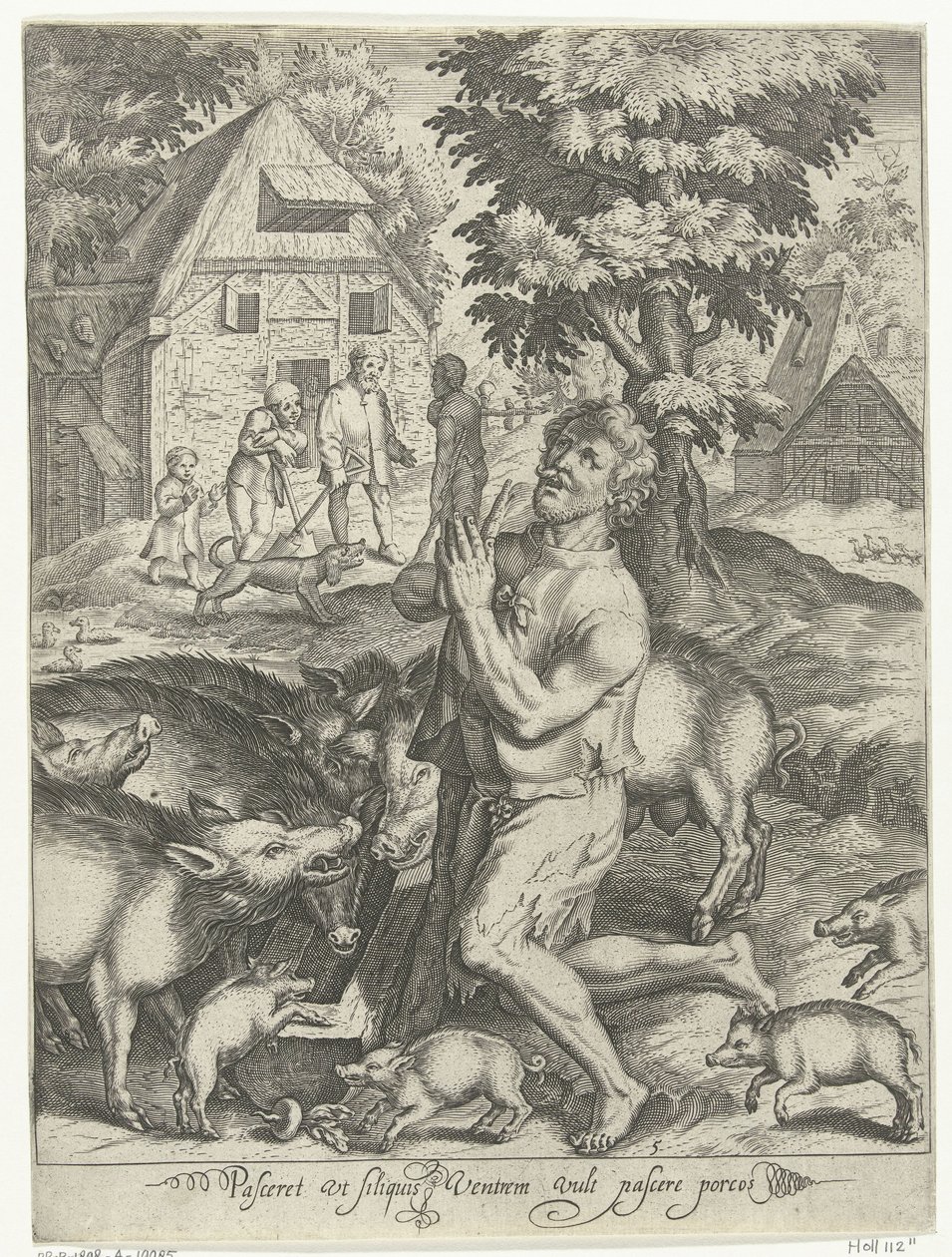 Verlorener Sohn als Schweinehirt von Nicolaes de Bruyn