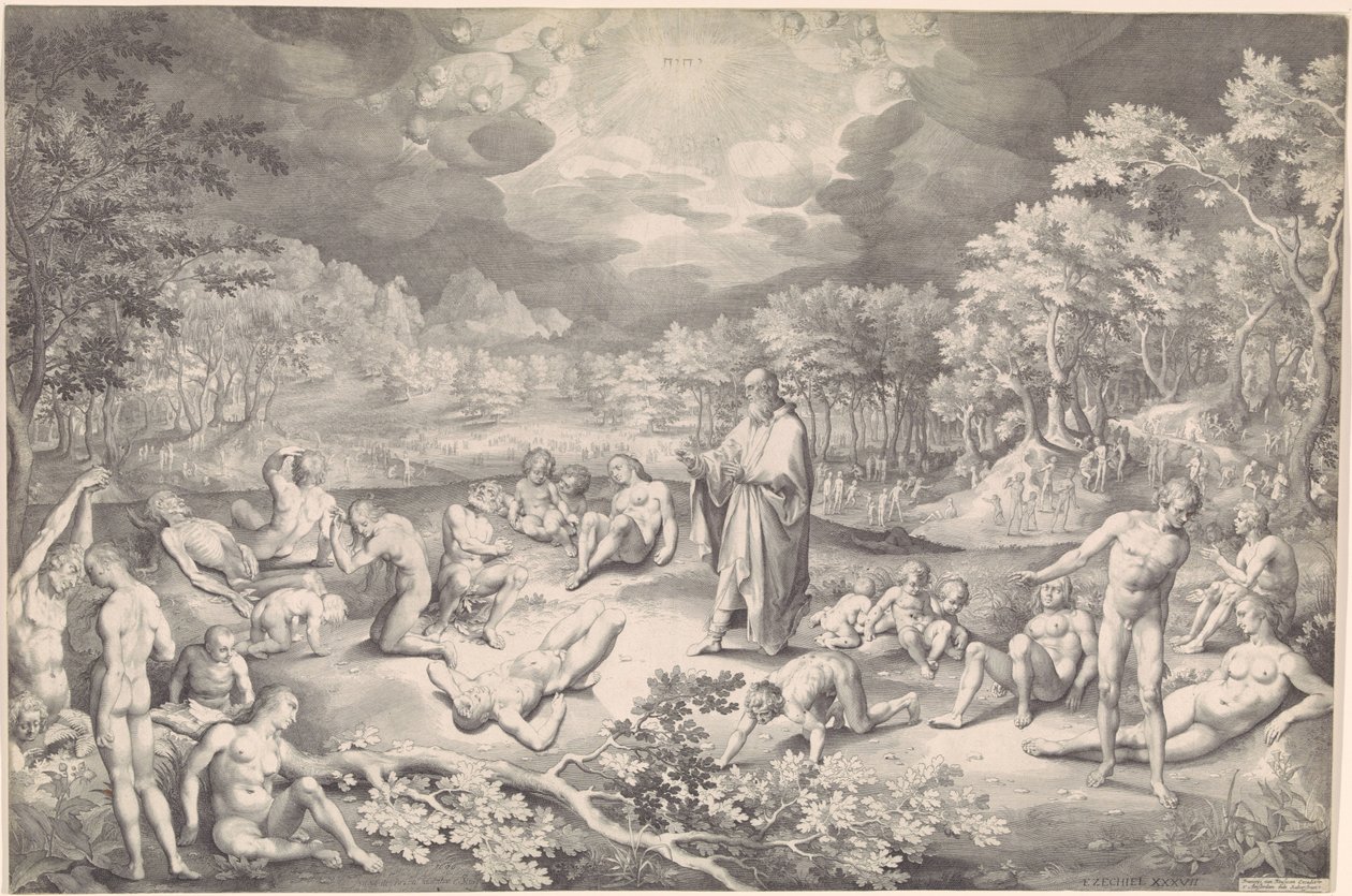 Vision von Ezechiel über das Tal der Gebeine von Nicolaes de Bruyn