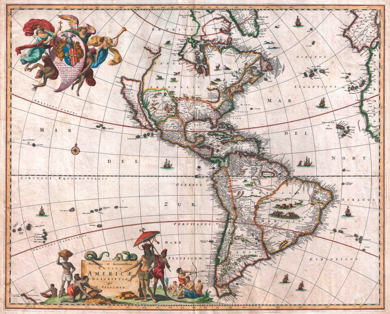Die Visscher-Karte der Neuen Welt von Nicolaes the Elder Visscher