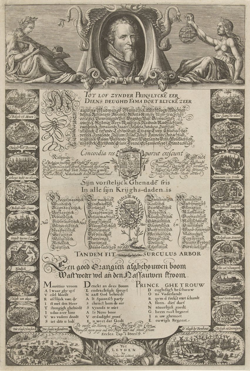 Allegorisches Porträt zu Ehren von Prinz Maurits, 1612 von Nicolaes van Geelkercken