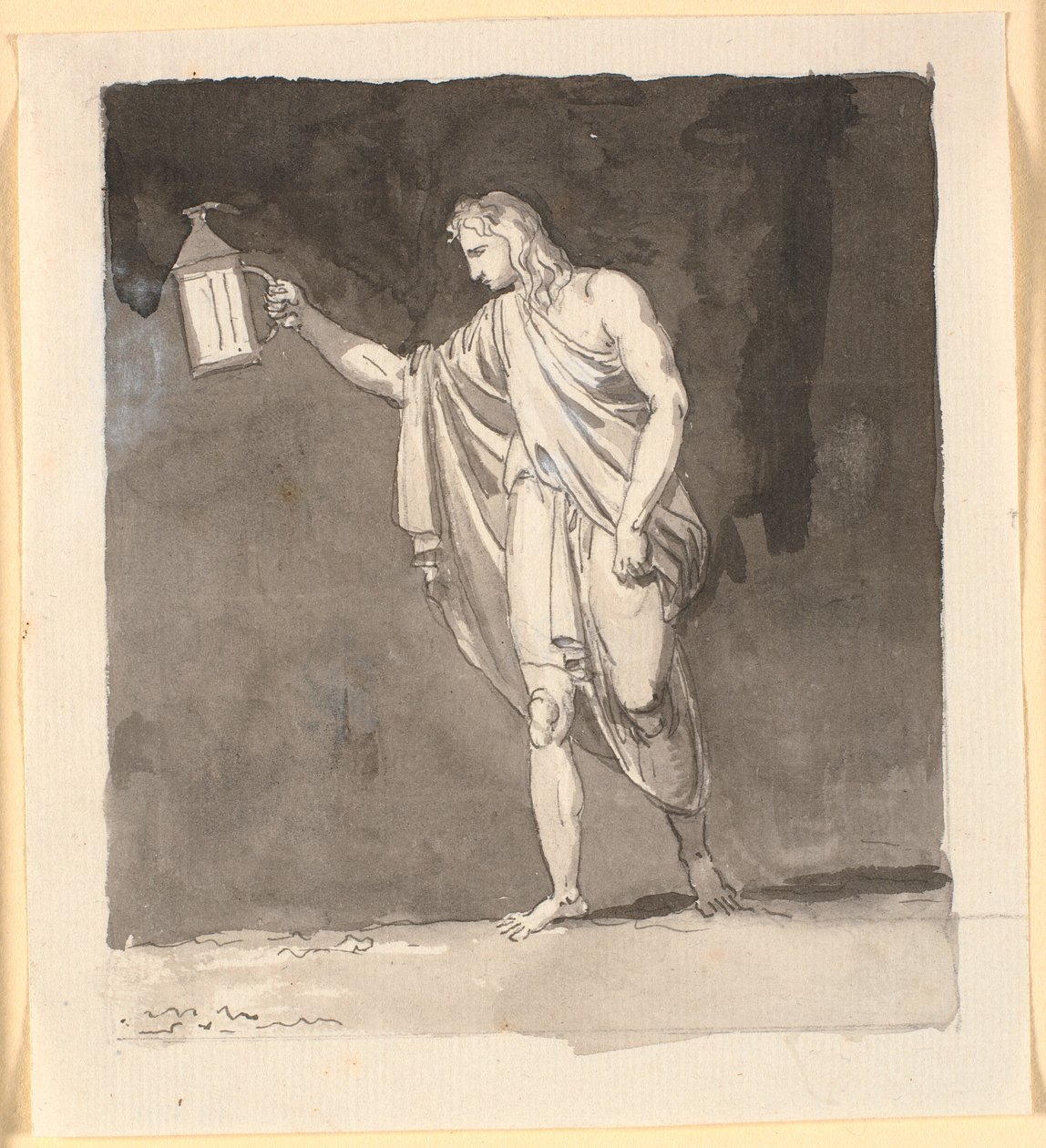 Diogenes, der im Dunkeln mit einer Laterne leuchtet von Nicolai Abildgaard