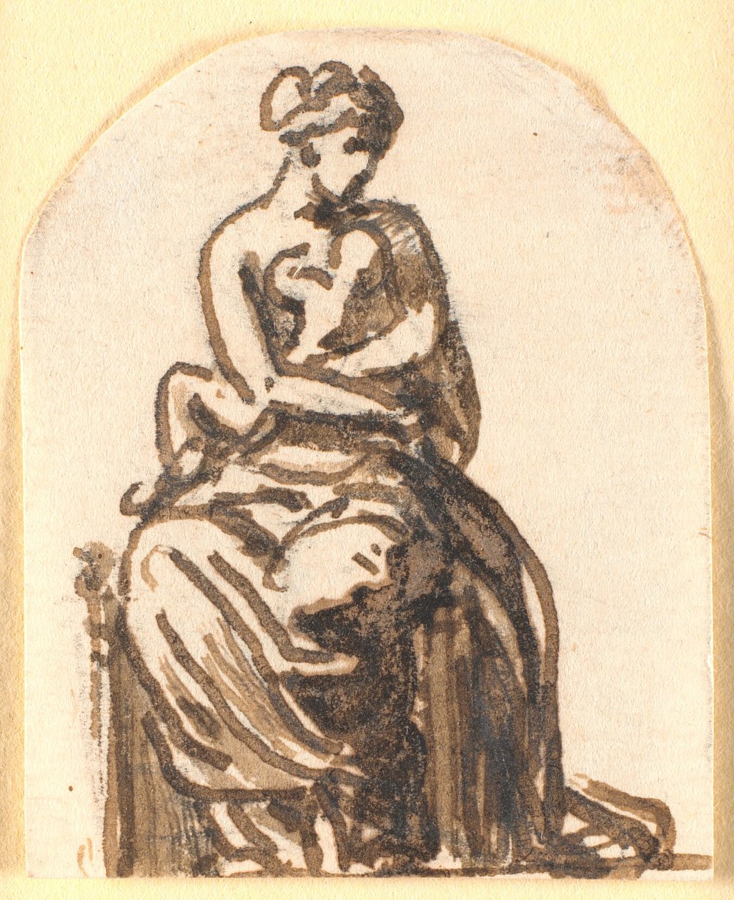 Eine sitzende Frau mit einem kleinen Kind im Arm von Nicolai Abildgaard