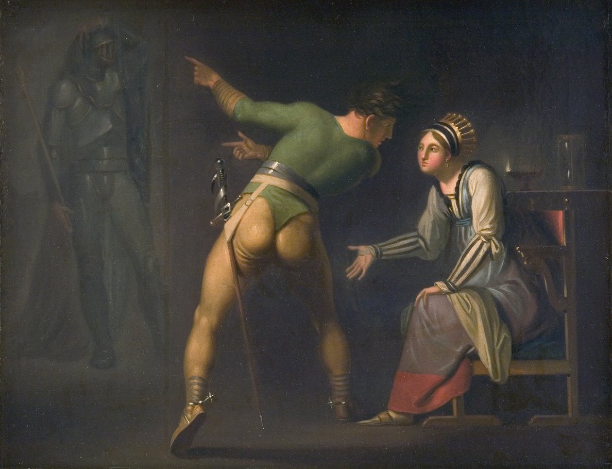 Hamlet und seine Mutter. Episode aus Shakespeares Hamlet von Nicolai Abildgaard