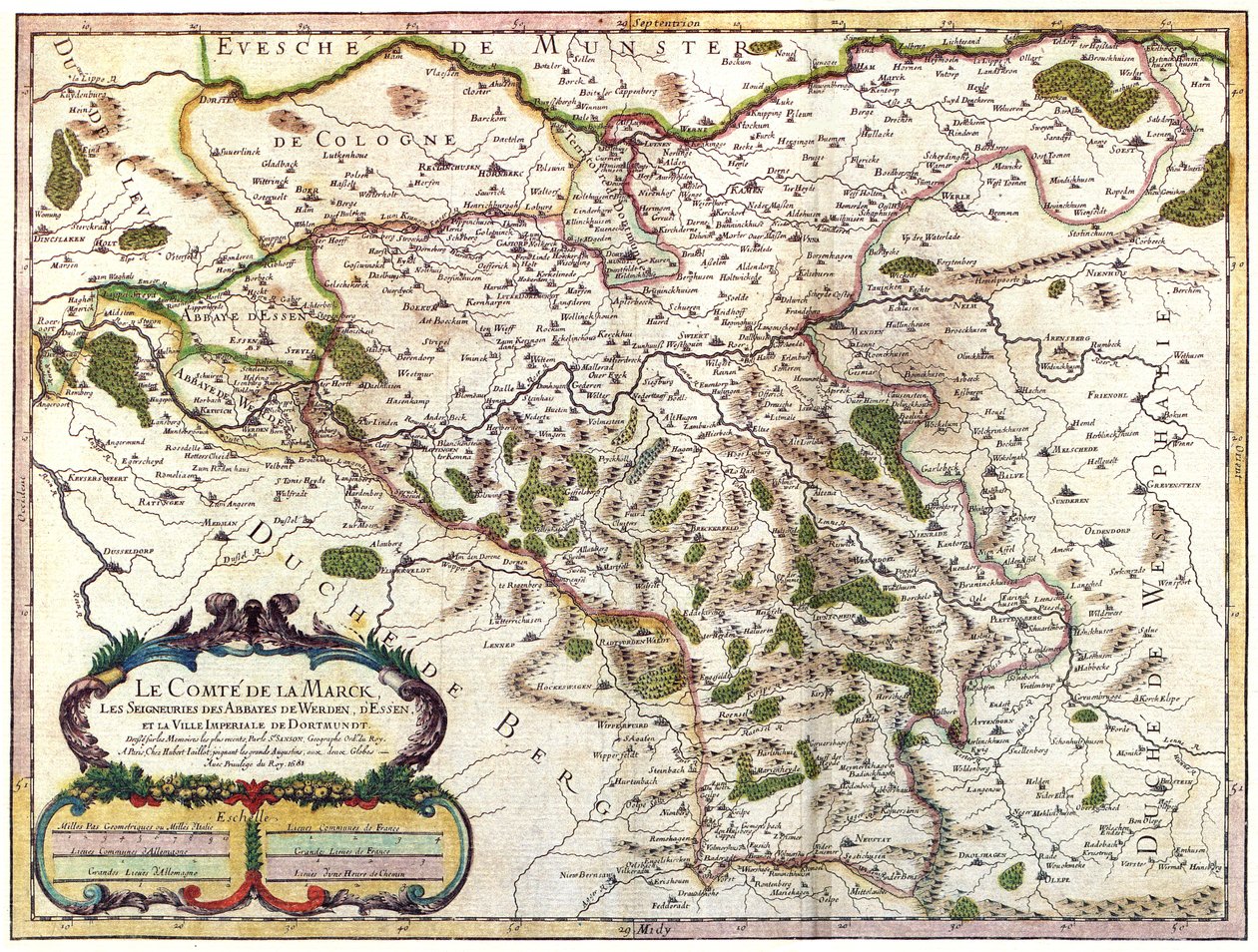 Karte der Grafschaft Mark von Nicolas Sanson