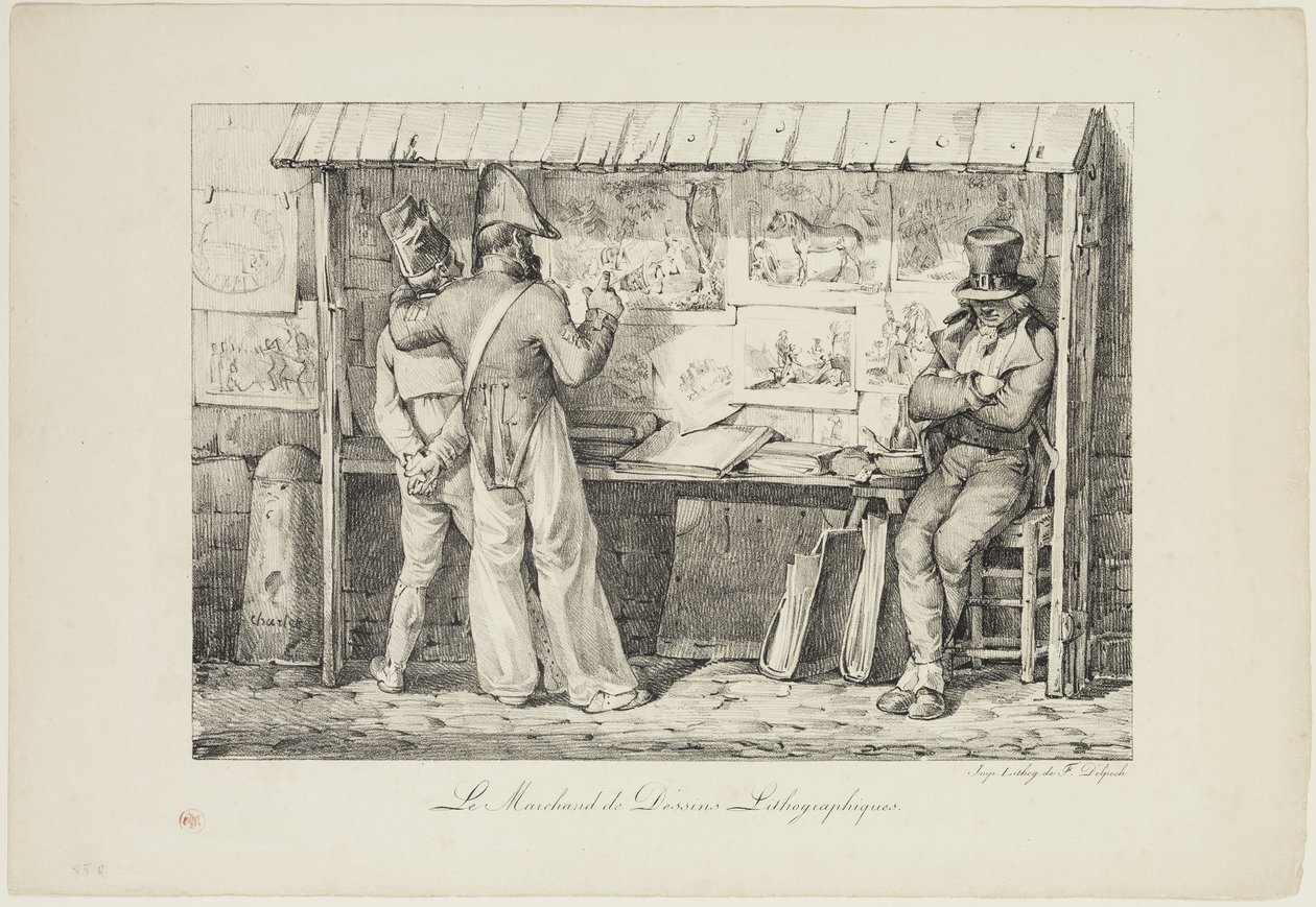 Le marchand de dessins lithographiques, zwischen 1818 und 1819 von Nicolas Toussaint Charlet