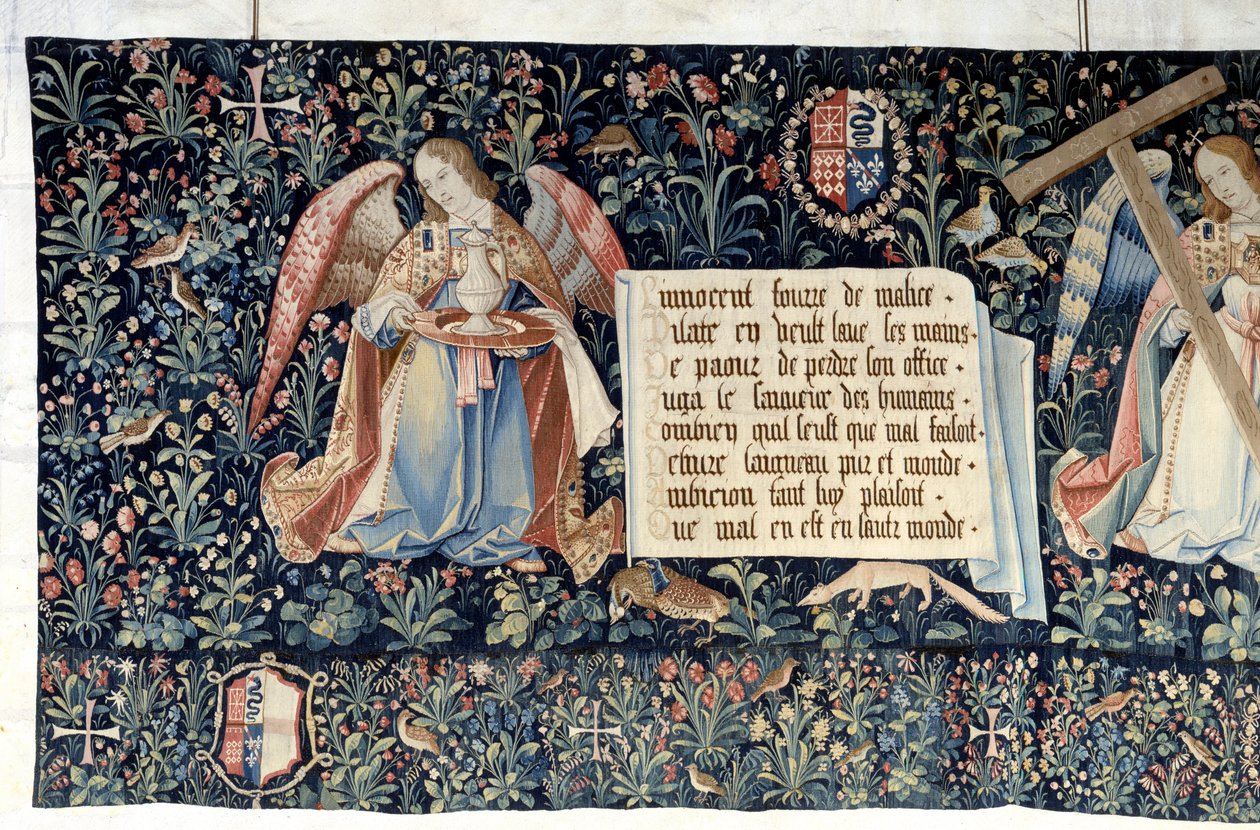 Apokalypse (1373-1383), Engel tragen die Werkzeuge der Passion von Nicolas Bataille