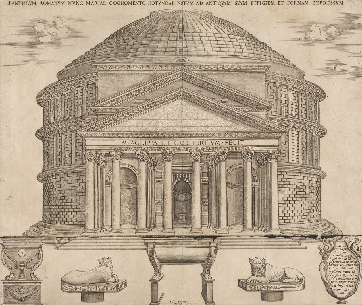Speculum Romanae Magnificentiae: Das Pantheon, 1649 von Nicolas Beatrizet