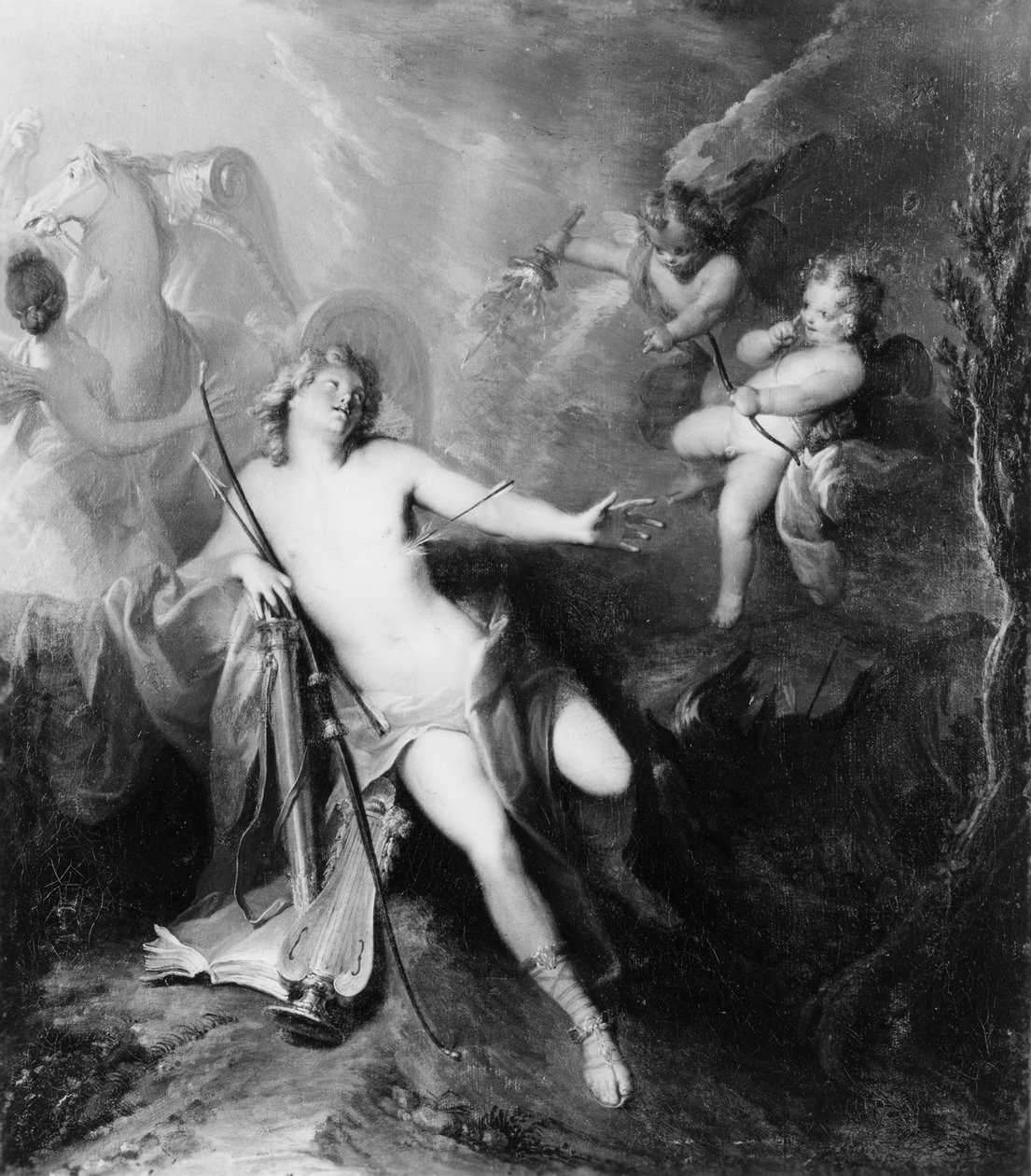 Apollo von dem Pfeil der Liebe getroffen von Nicolas Bertin