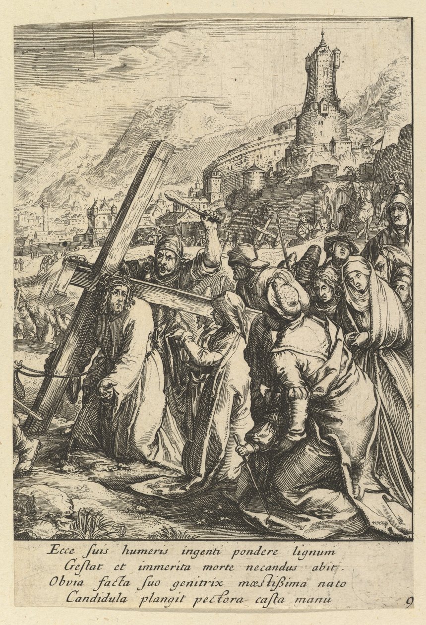 Christus trägt das Kreuz, aus Die Passion Christi, Mitte des 17. Jahrhunderts von Nicolas Cochin