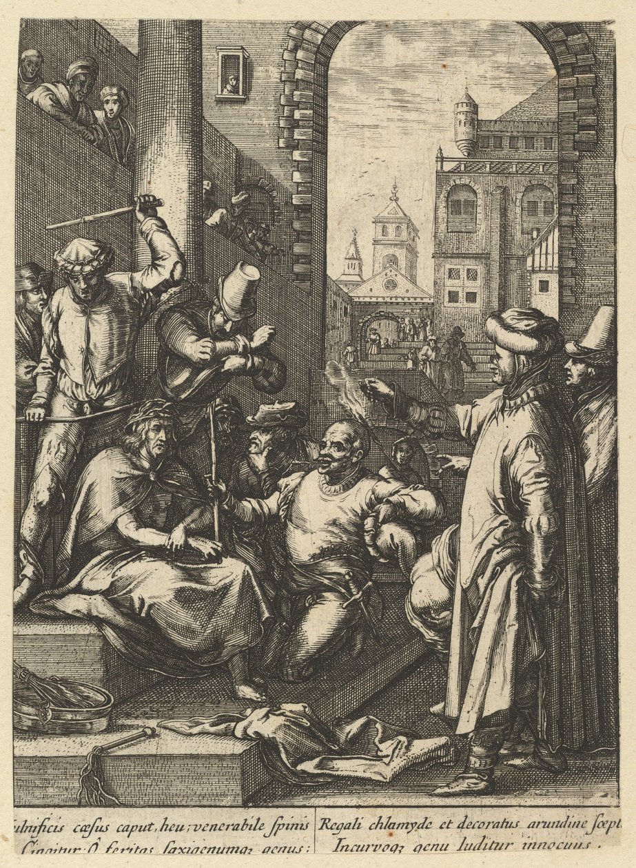 Die Krönung mit Dornen, aus Die Passion Christi, Mitte des 17. Jahrhunderts von Nicolas Cochin
