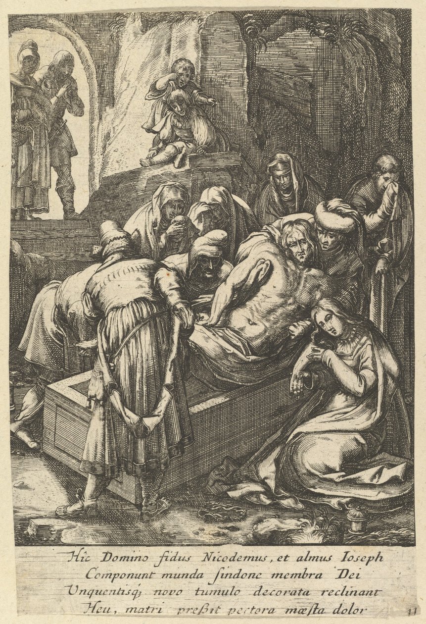 Die Grablegung, aus Die Passion Christi, Mitte des 17. Jahrhunderts von Nicolas Cochin