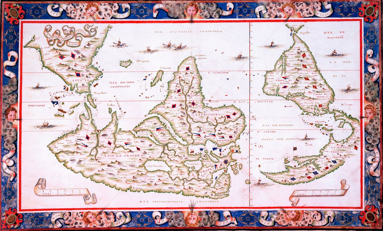 Weltkarte von Nicolas Desliens