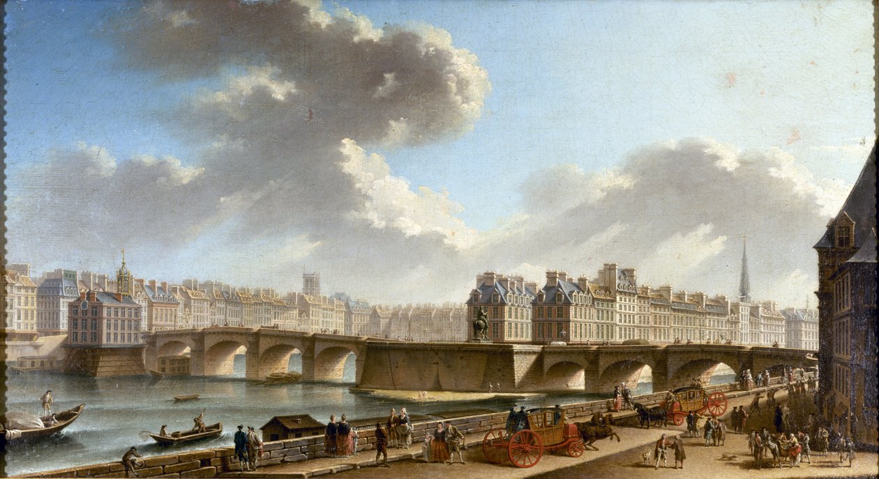 Le Pont-Neuf und die Stadt, gesehen vom Quai de Conti, 1772 von Nicolas Jean Baptiste Raguenet