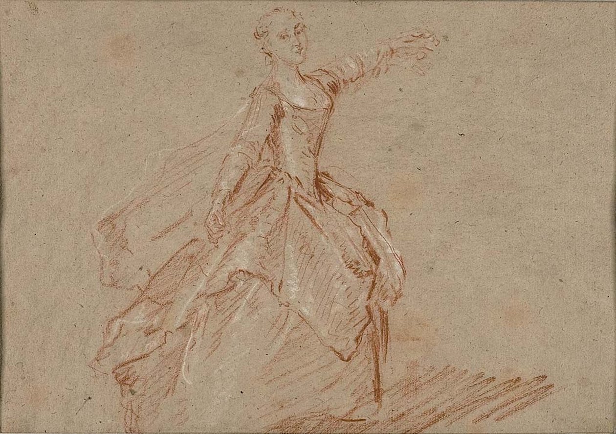 Studie für Der Tanz zwischen dem Pavillon und dem Brunnen von Nicolas Lancret
