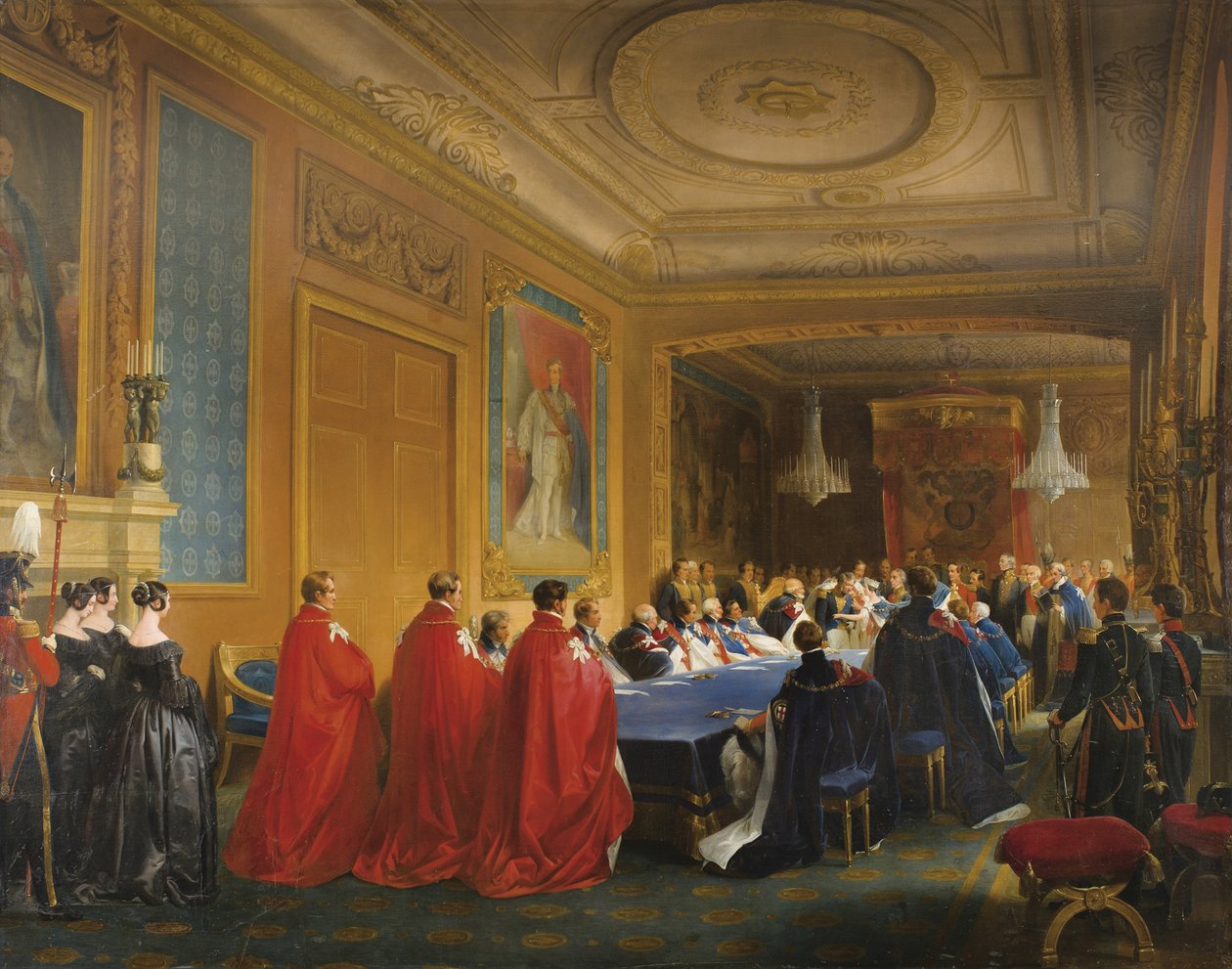 Louis-Philippe erhält den Hosenbandorden von der jungen Königin Victoria, 1844 von Nicolas Louis Francois Gosse