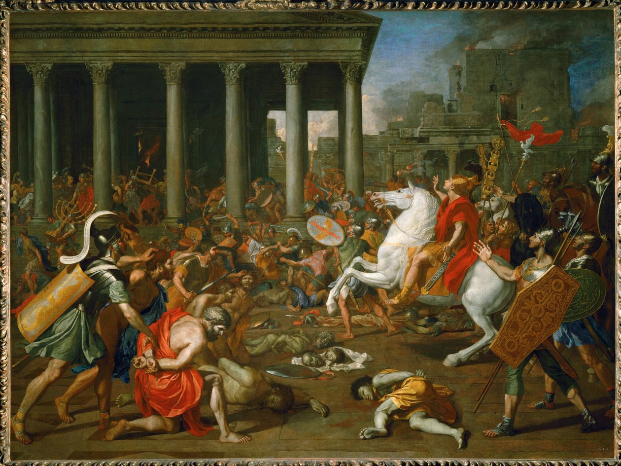 Kaiser Titus zerstört den Tempel in Jerusalem von Nicolas Poussin