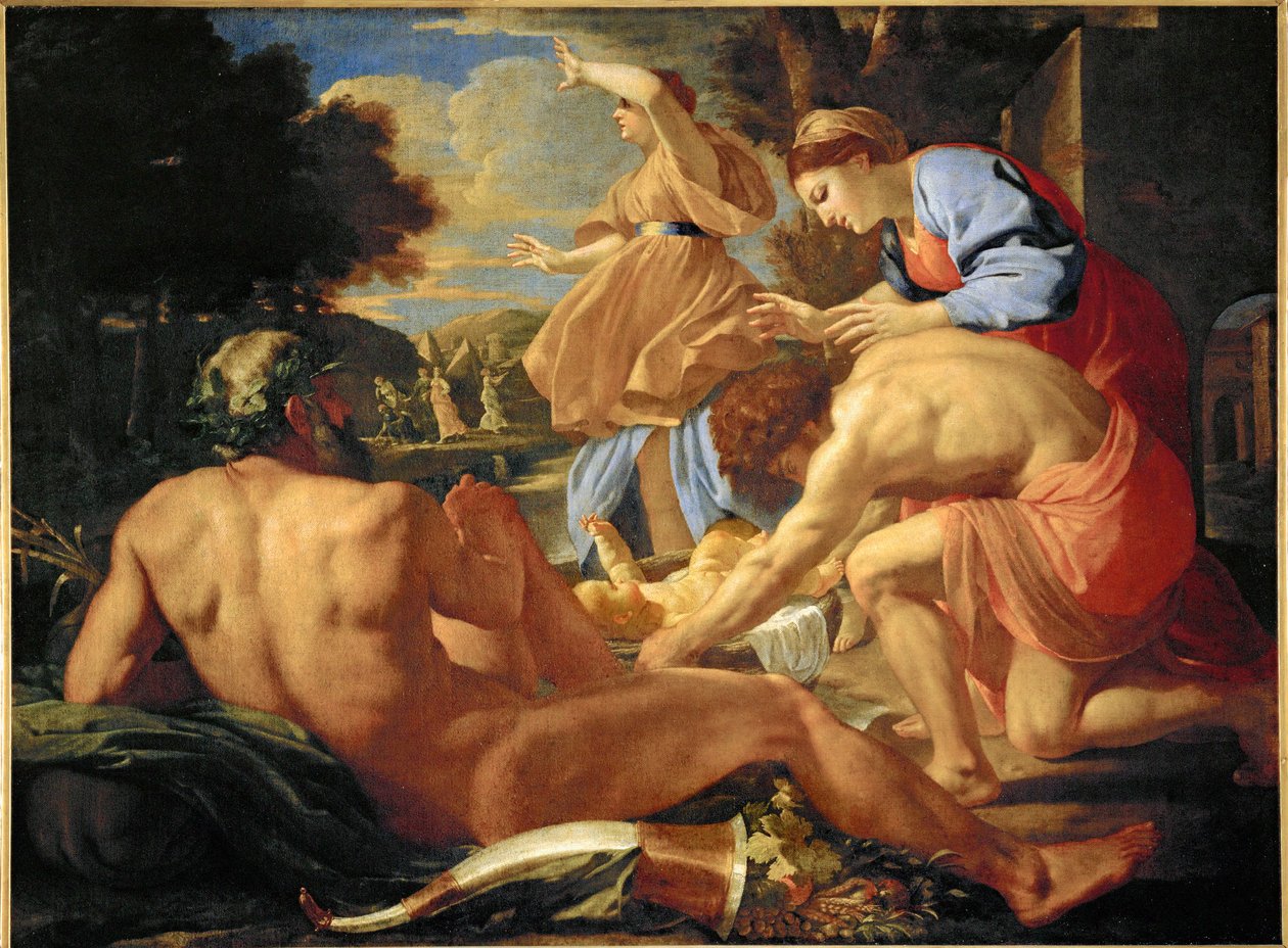 Moses von seiner Mutter ausgesetzt von Nicolas Poussin