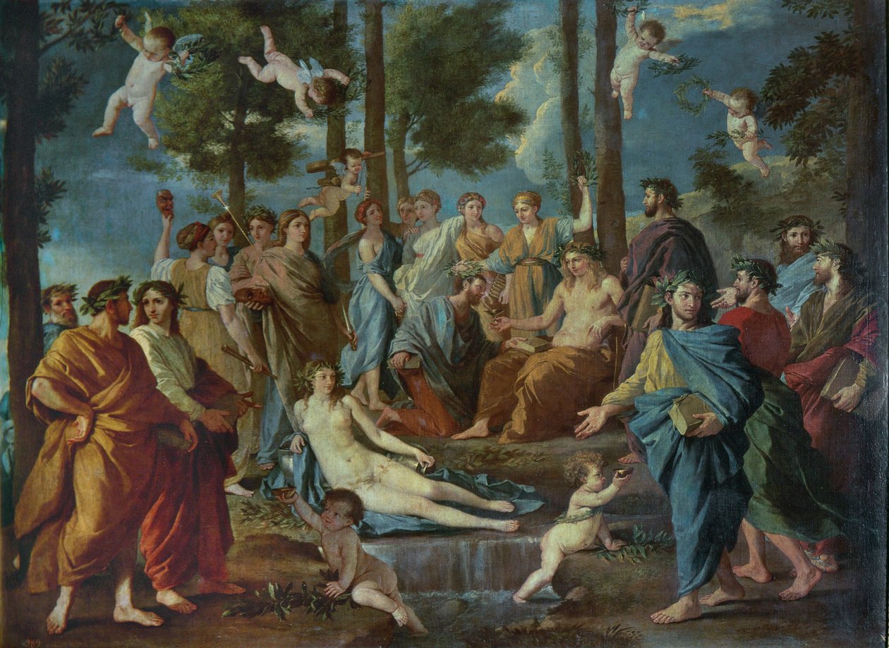 Parnass, Apollo umgeben von den Musen von Nicolas Poussin