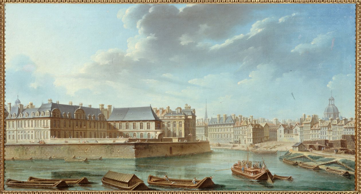 Die östliche Spitze der Île Saint-Louis, mit Hôtel de Bretonvilliers und Hôtel Lambert von Nicolas Raguenet
