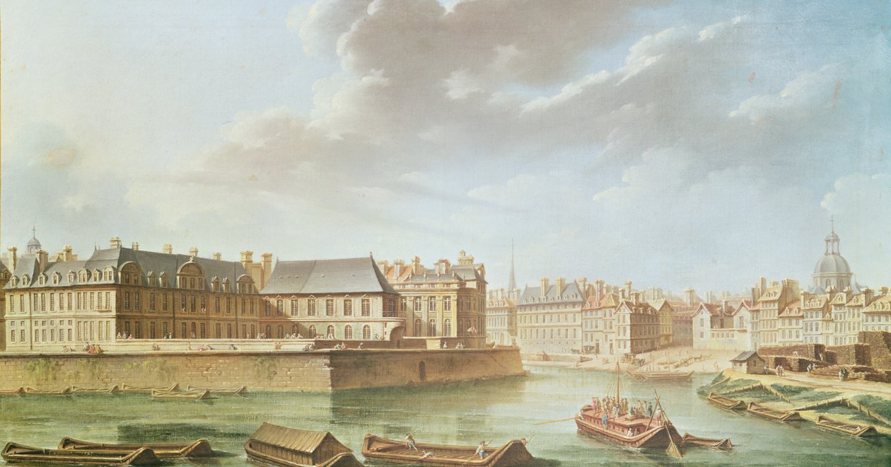Die Île Saint-Louis und das Hotel de Bretonvilliers im Jahr 1757 von Nicolas Raguenet