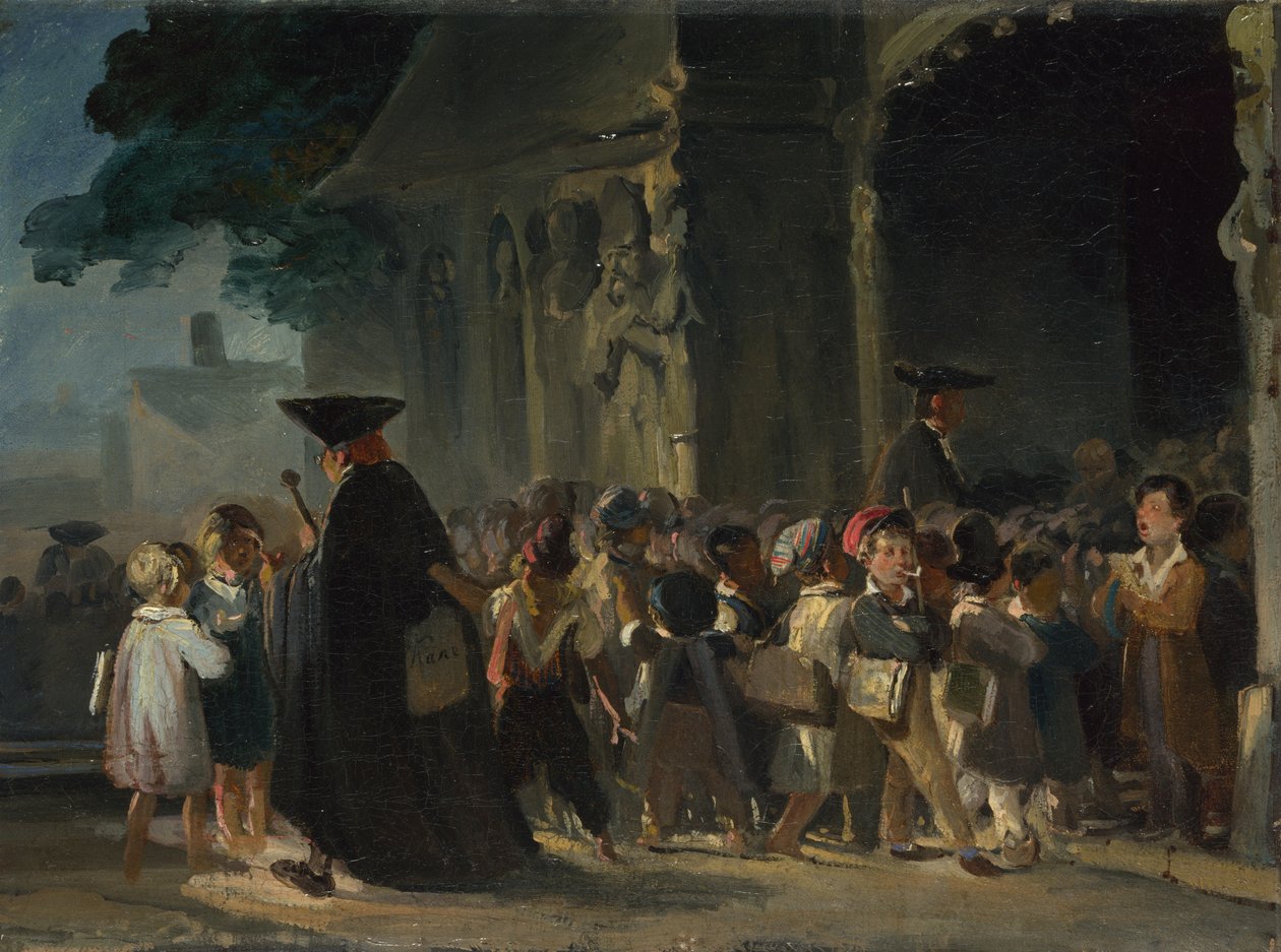 Kinder an einer Kirchentür, Zwischen 1817 und 1845 von Nicolas Toussaint Charlet