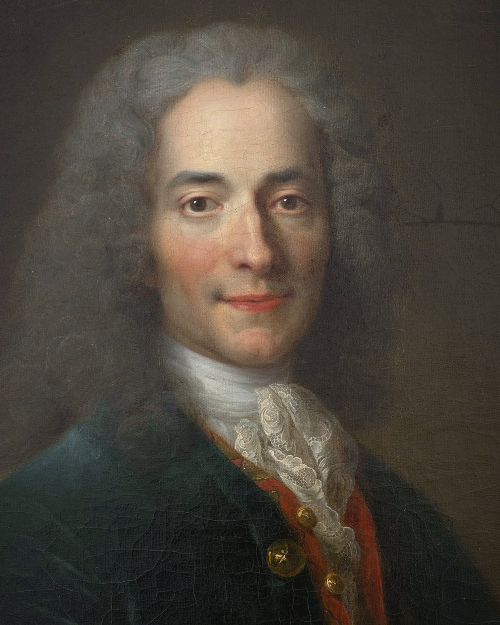 Voltaire [im Alter von vierundzwanzig (?)], Detail von Nicolas de Largillière