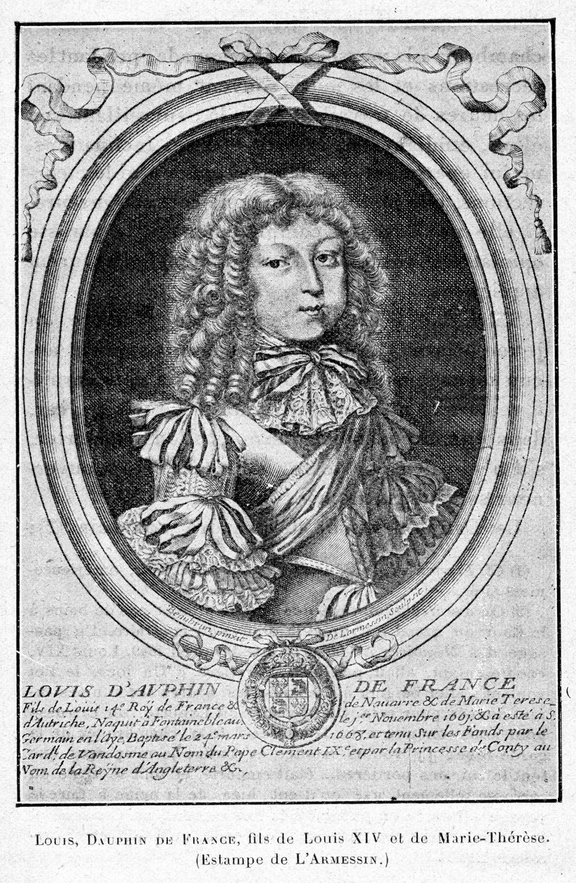 Cabanès, Erziehung der Prinzen012 Louis, Dauphin von Frankreich, Sohn von Ludwig XIV und Marie-Thérèse von Nicolas de Larmessin